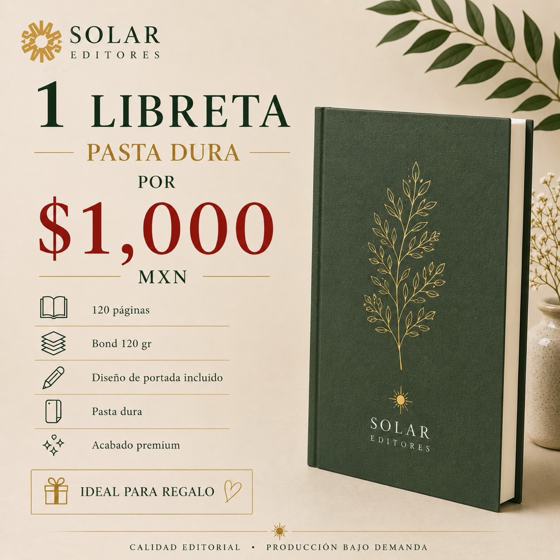 1 libreta $1,000