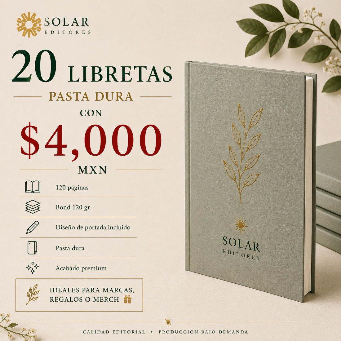 20 libretas $4,000